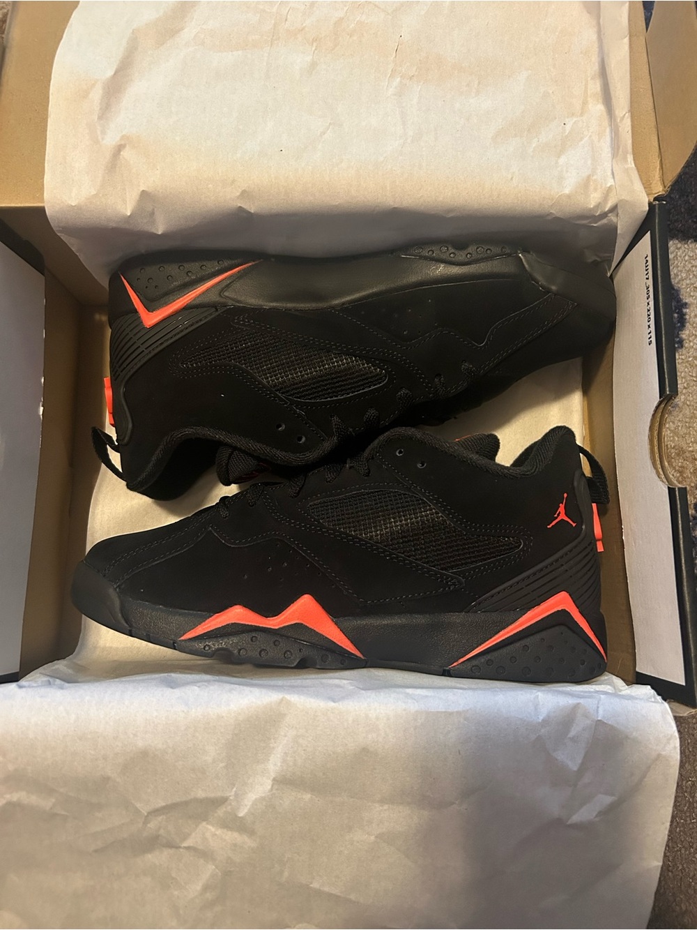 Jordan MVPs Black and Red Retro Low-Top Sneakers